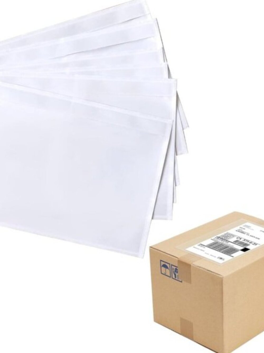 100 Pack 7.5" x 5.5" Clear Self-Adhesive Top Loading Packing List/Shipping Label